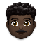 Man- Dark Skin Tone- Curly Hair emoji on LG